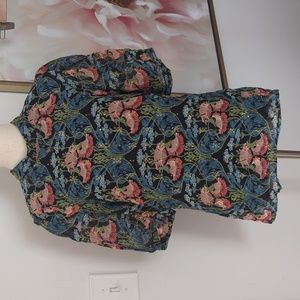 Meadow Rue by Anthropologie Basilique Floral Top, Size 8